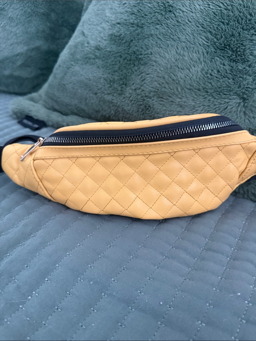 Quilted Yellow Leather Waist Bag